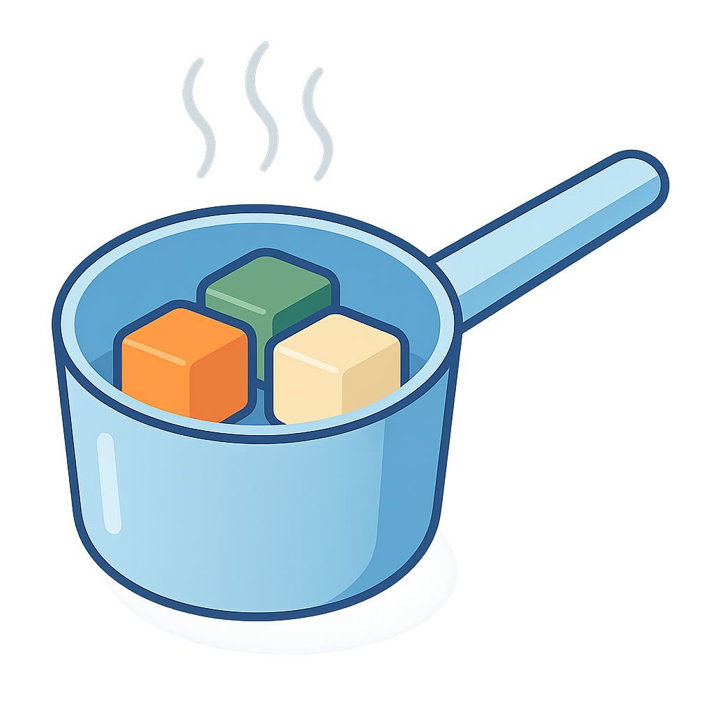 Step 2: Heating baby food cubes